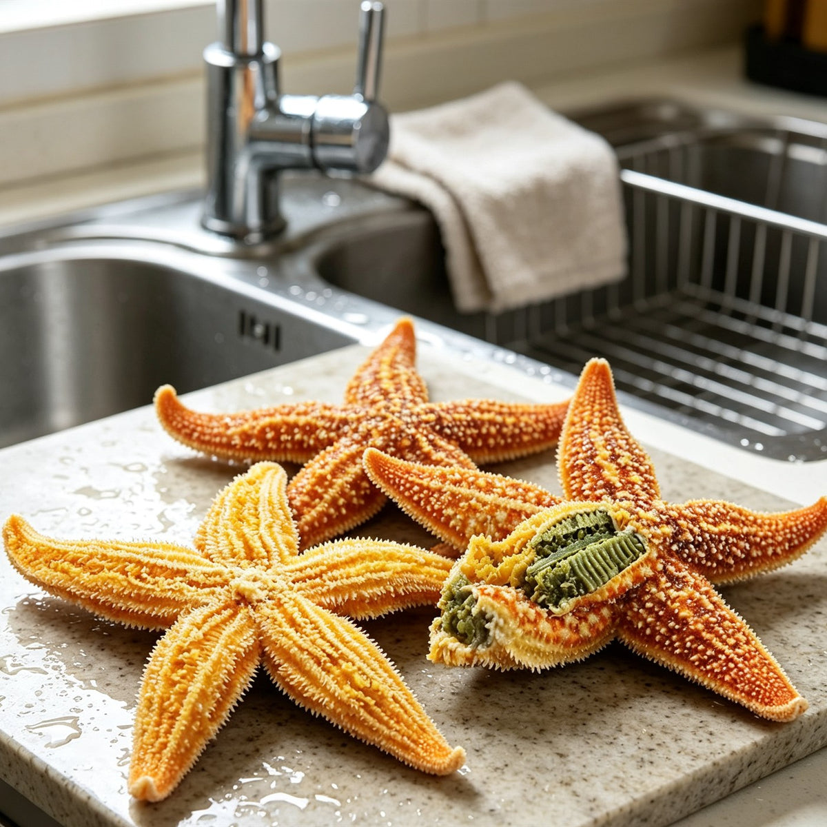 Golden Stuffed Sea Stars Delicacies
