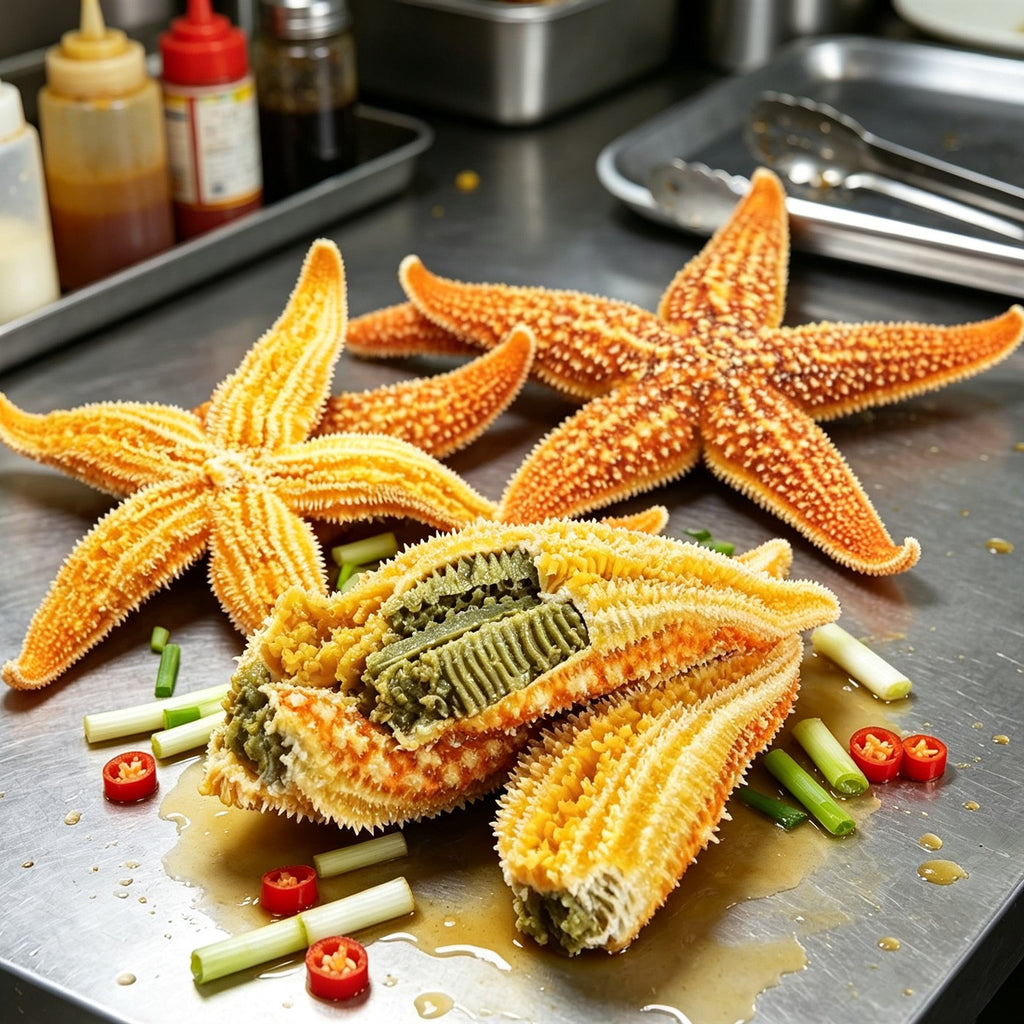 Golden Stuffed Sea Stars Delicacies