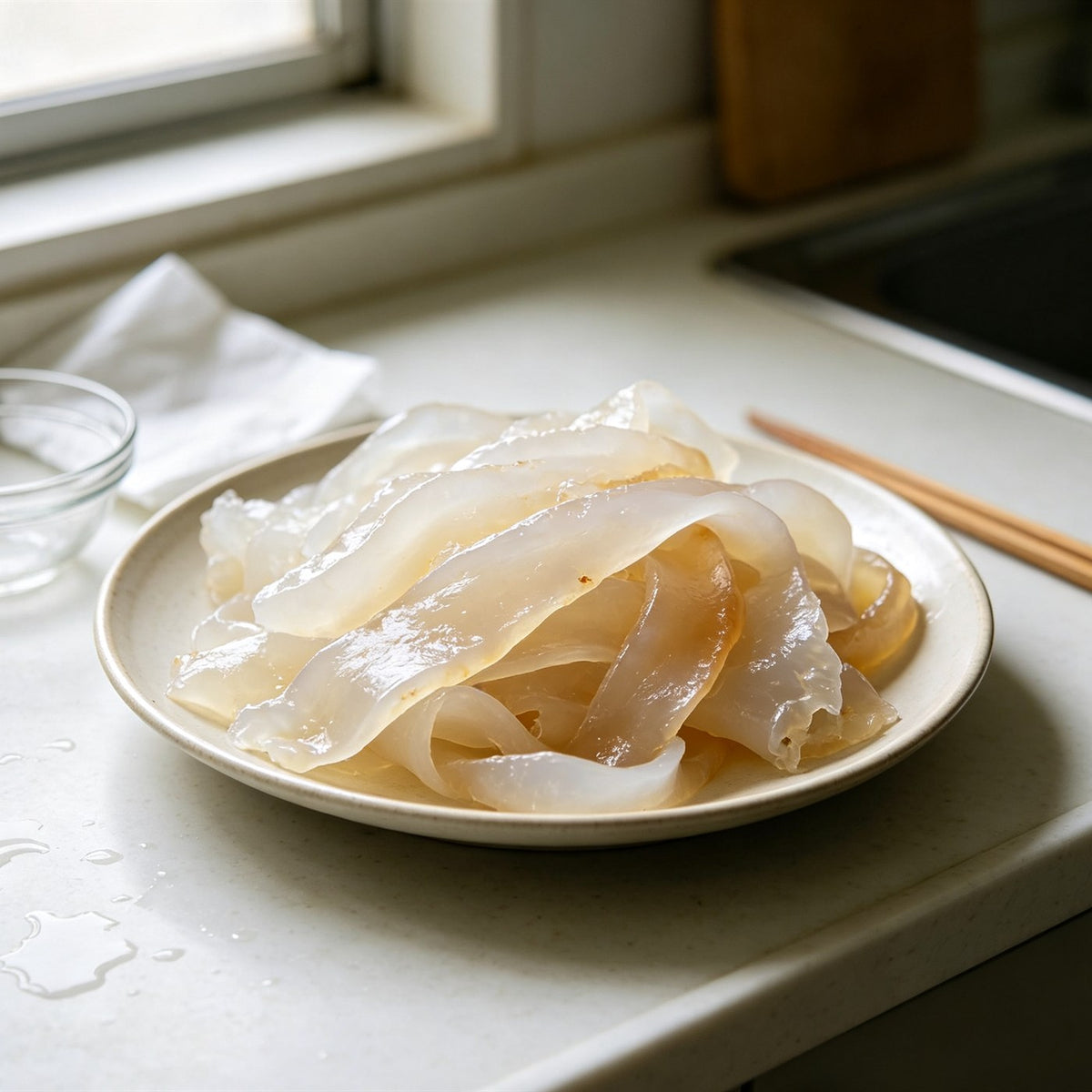 Premium Fresh Translucent Jellyfish Strips