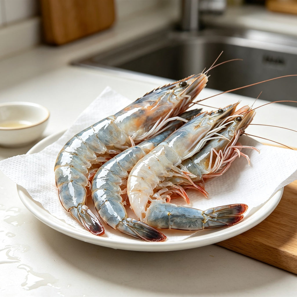 Fresh Jumbo Prawns Ready To Cook